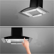 Hindware Nevio Plus BLK 90 IN Auto Clean Wall Mounted Chimney, Kitchen Chimney, Hindware  wall mounted chimney, chimney, hindware chimney